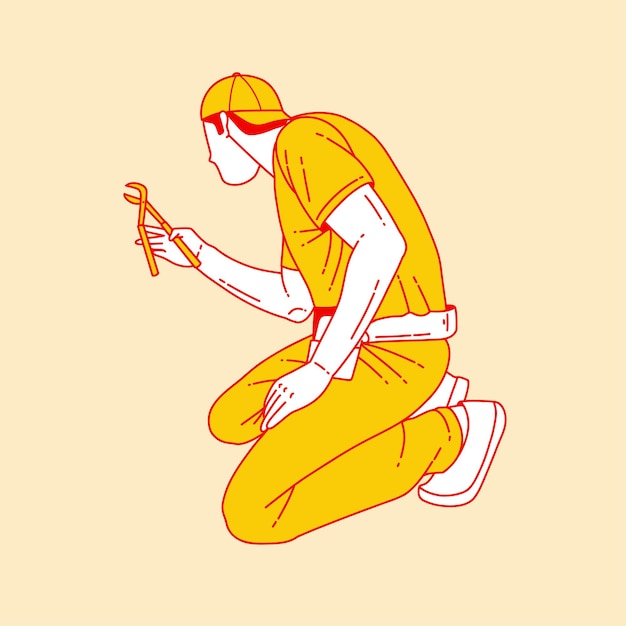 Semplica illustrazione animata di un idraulico 6