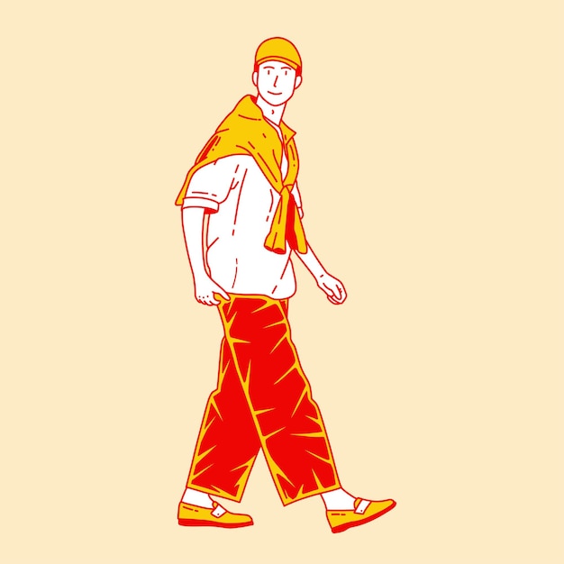 Semplica illustrazione animata di un popolo che cammina 5