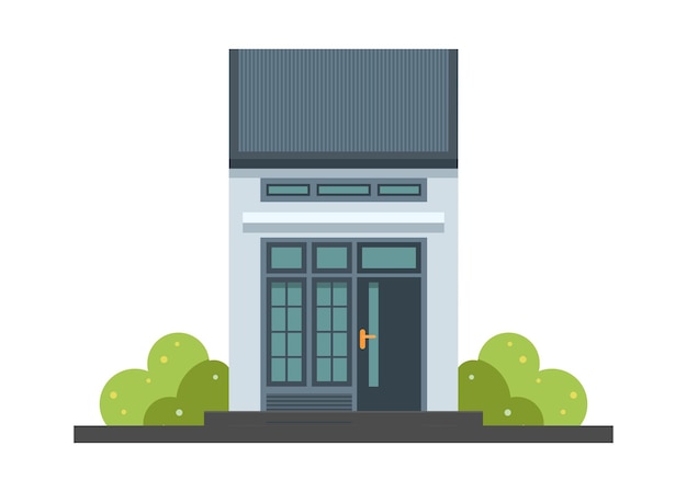 Semplica piccola casa con tetto di latta Semplica illustrazione piatta