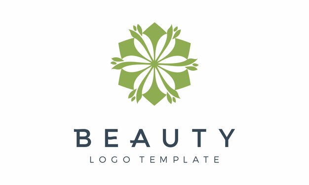 Semplice bellezza foglia fiore cosmetici nutrizione logo motivo floreale naturale di lusso