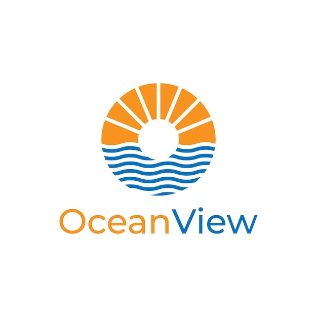 semplice design del logo Ocean Sun