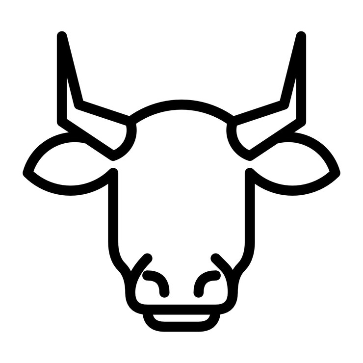 semplice disegno dell'icona della testa di toro