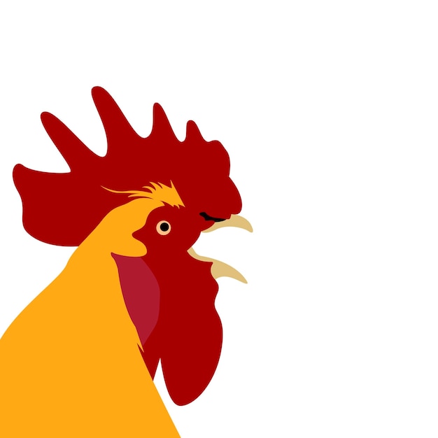 semplice disegno di un vettore a testa di gallo illustrazione di una testa di galla su uno sfondo isolato