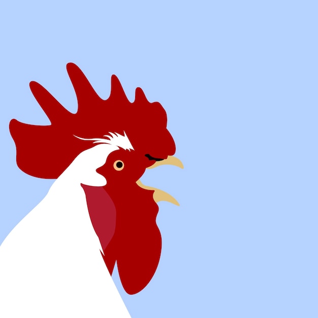 semplice disegno di un vettore a testa di gallo illustrazione di una testa di galla su uno sfondo isolato