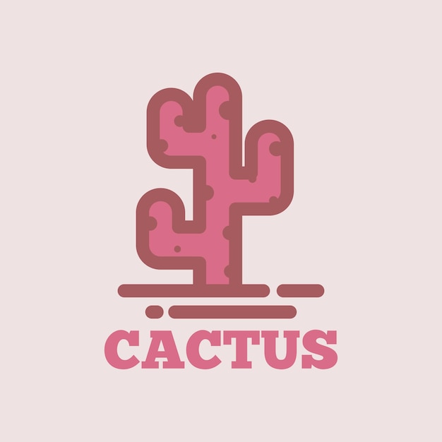 Semplice e unico doppio significato Cactus Logo Design Concept Vector