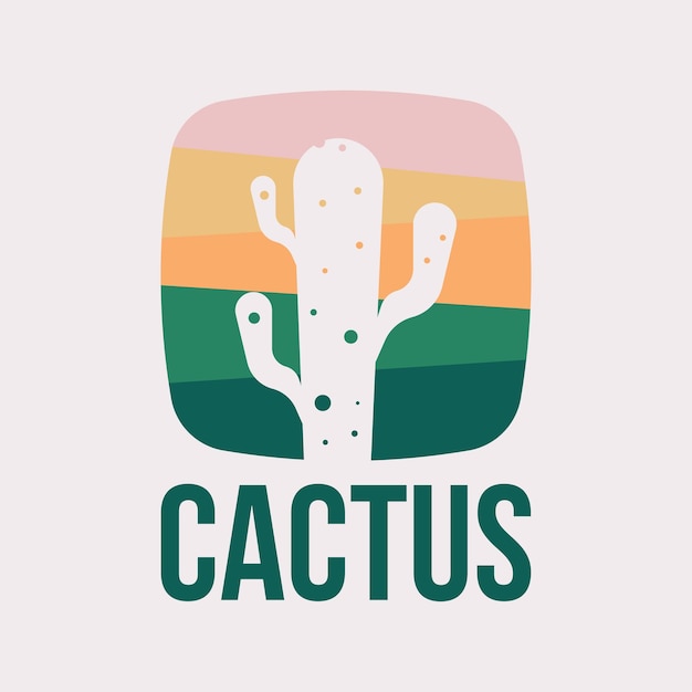 Semplice e unico doppio significato Cactus Logo Design Concept Vector