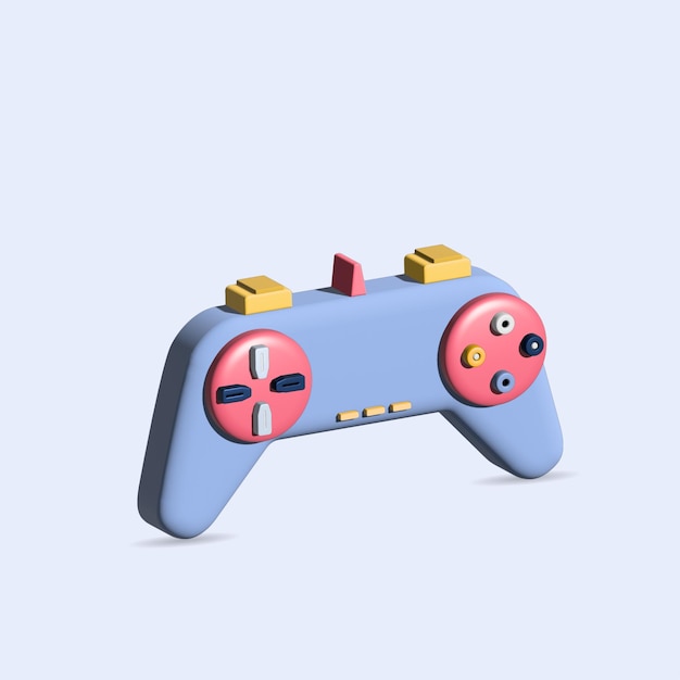 Semplice gamepad wireless per l'illustrazione 3d di gioco