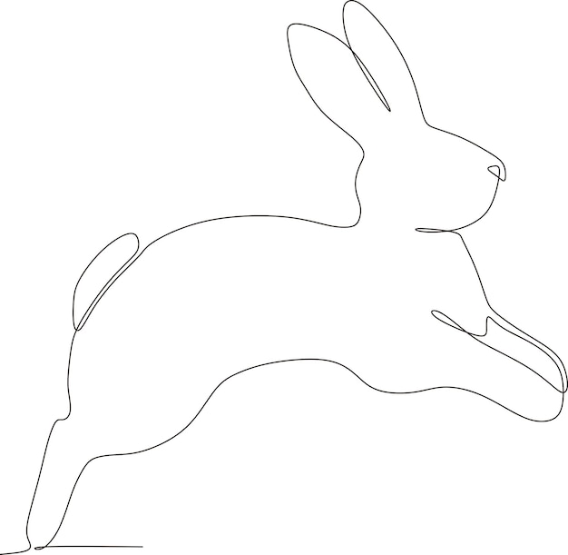 semplice illustrazione di coniglio carino a linea continua