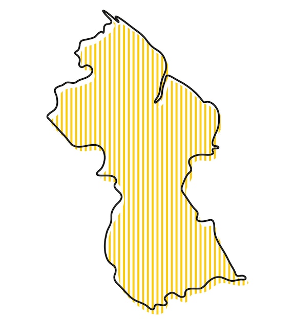 Semplice mappa stilizzata dell'icona della Guyana