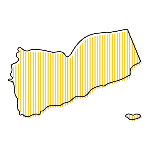 Semplice mappa stilizzata dell'icona dello Yemen