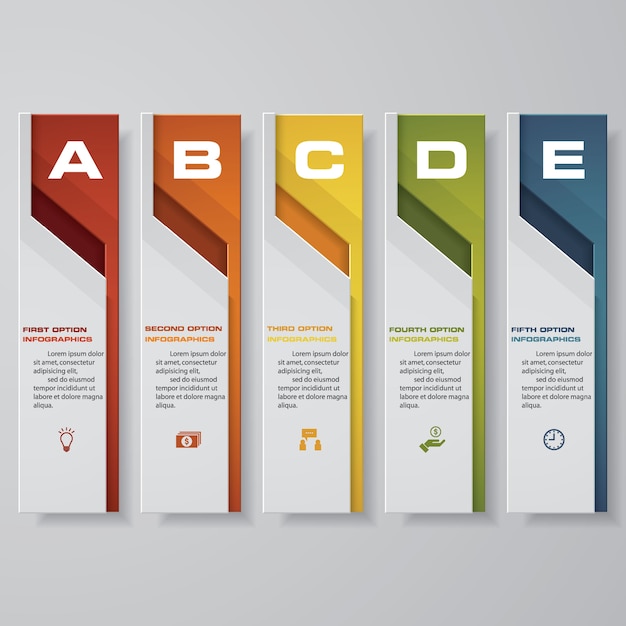 Semplice modello di banner con 5 numeri puliti