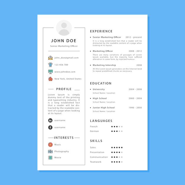 Semplice modello di CV