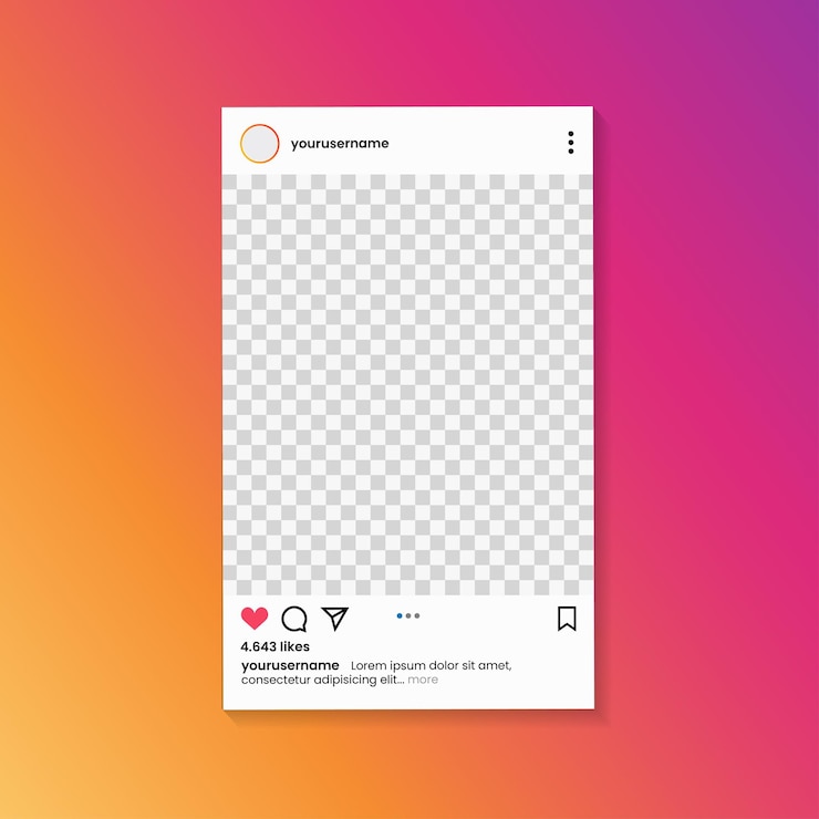 Vettore semplice modello di post su instagram