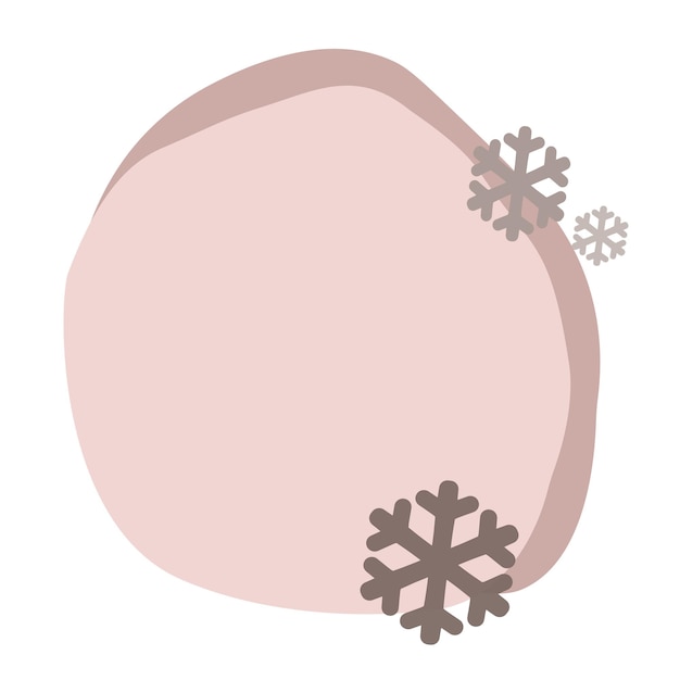 Semplice modello rosa con fiocchi di neve su macchie digitali colorate su bianco isolato Macchia colorata di Natale Capodanno Sfondo del tratto di pennello con etichetta alla moda