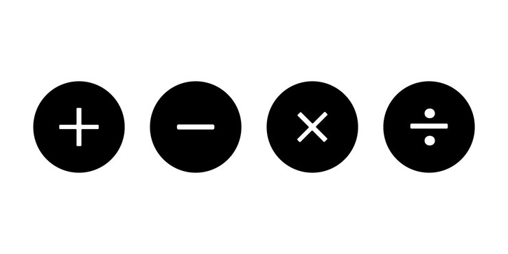 Vettore semplice raccolta di simboli matematici segno di calcoli set di icone vettoriali matematiche