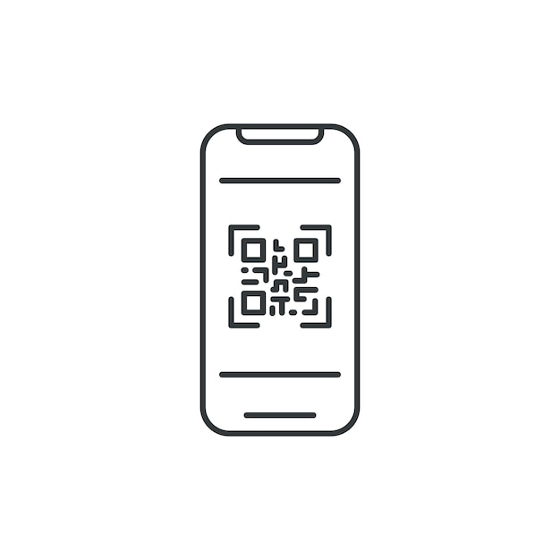 Semplice scansione del codice QR Icona del codice QR vettoriale