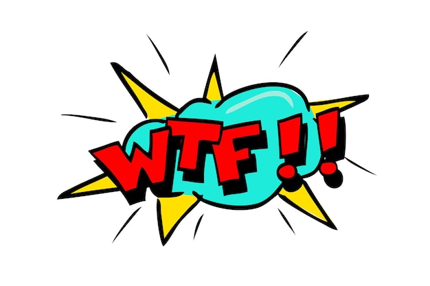 Semplice vettore mano disegnare schizzo gridare, wtf, cosa la f isolato su bianco