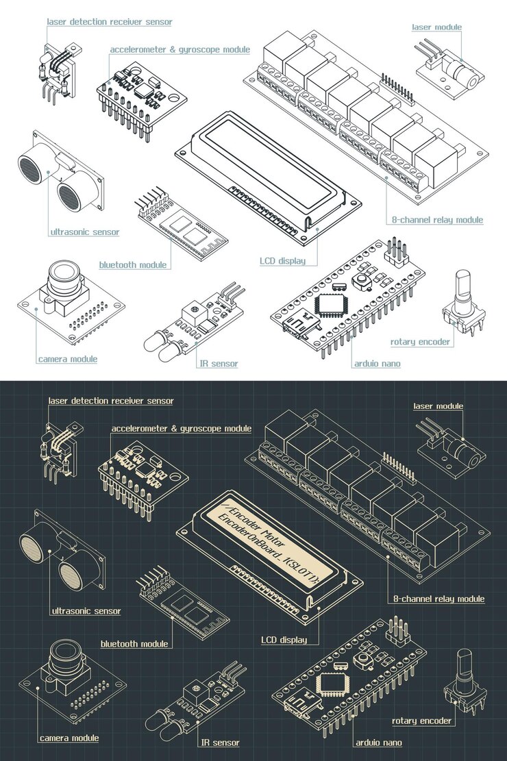 Vettore sensori arduino disegni di serie