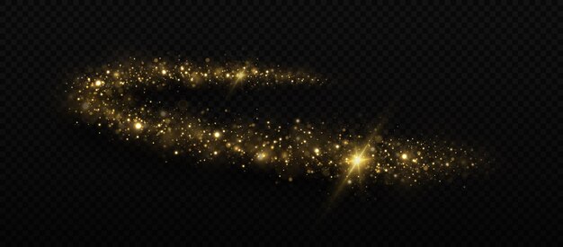 Sentiero circolare luminoso. Cerchio lucido di lusso di particelle d'oro.