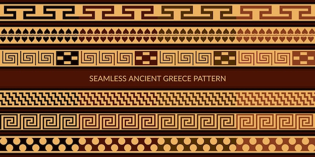 Senza soluzione di continuità Grecia antica modello Set illustrazione vettoriale arte di sfondo