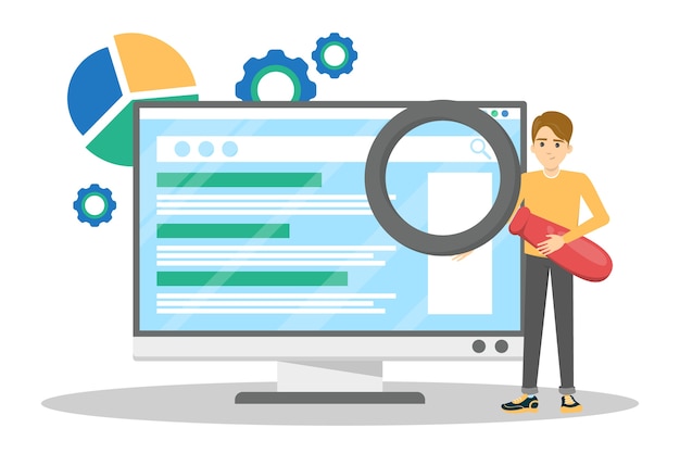 SEO o concetto di ottimizzazione dei motori di ricerca. Strategia di marketing