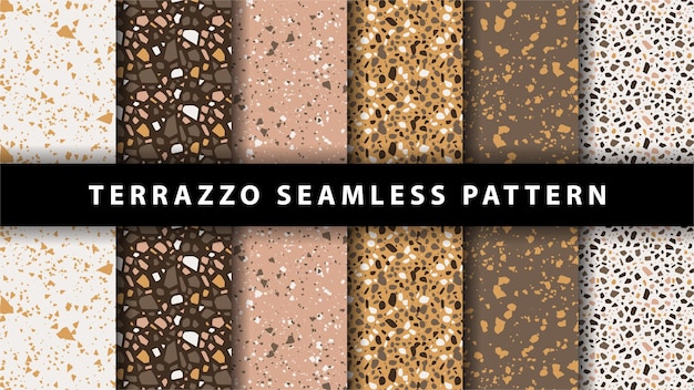 Serie di modelli senza soluzione di terrazzo Modello di pavimento di terrazzo Modello senza soluzione di continuità di terrazzo Raccolta del modello di terrazzo