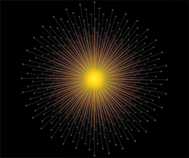 Serie Fractal Burst Pattern Rendering di un modello radiale a linee sottili per l'uso in illustrazione
