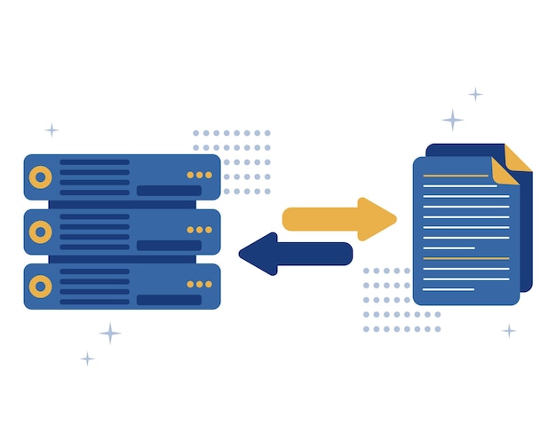 Server di hosting concetto di data center concetto di illustrazione vettoriale e progettazione grafica