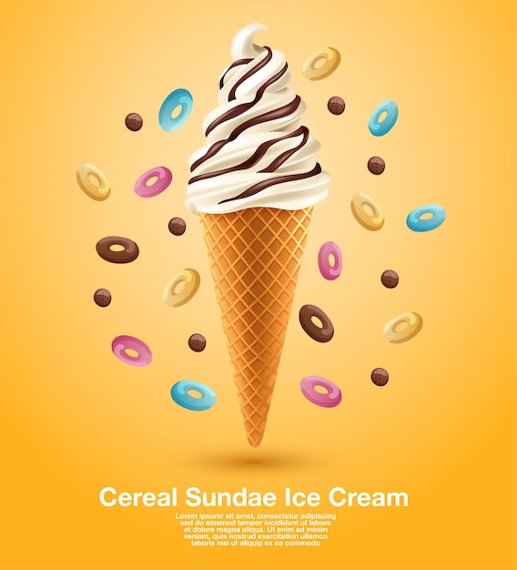 Servire morbido gelato ai cereali