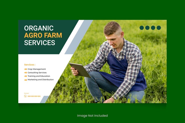 Vettore servizi agricoli e alimenti biologici youtube video thumbnail design lawn care garden cover post