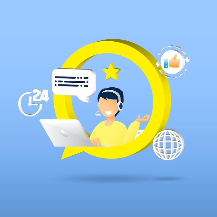 Vettore servizio clienti. servizio di assistente personale