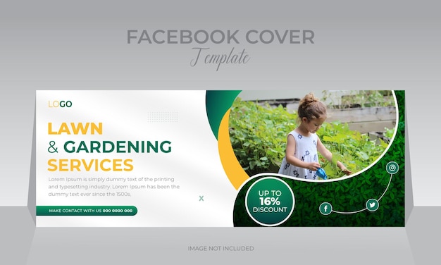 Servizio di giardinaggio e prato Progettazione di modelli di banner web per social media per il business delle piante da vivaio