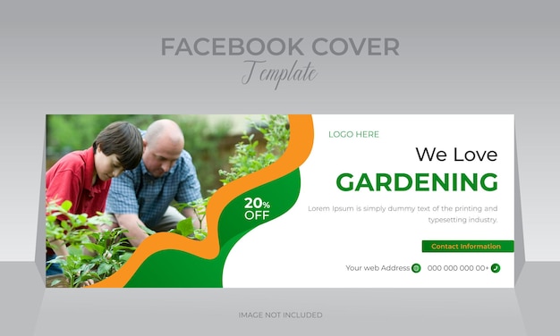 Servizio di prato e giardinaggio Progettazione di modelli di banner web per i social media