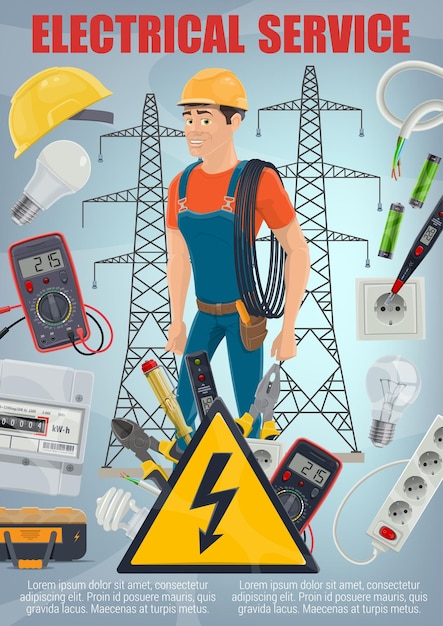 Servizio di riparazione elettrica Elettricista e utensili