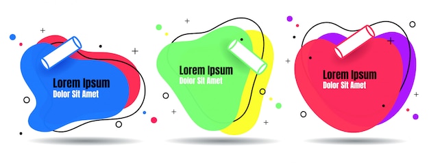 Set astratto colorato liquido geometrico per banner