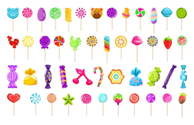 Set colorato di lecca lecca e dolci per bambini