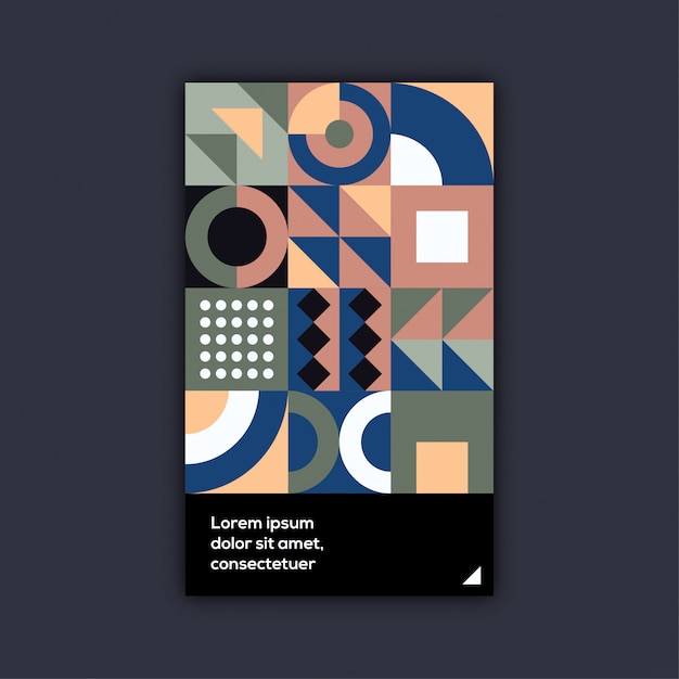 Set copertina retrò geometrico