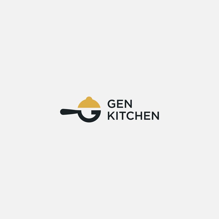 Set da cucina lettera G logo design