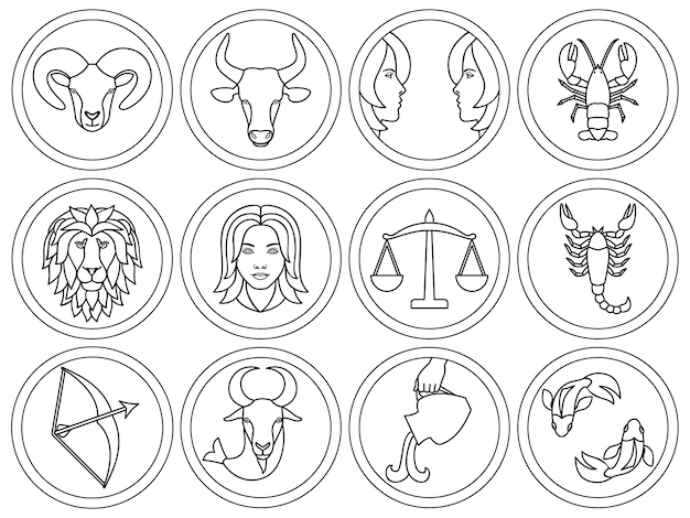 Set di 12 segni zodiacali