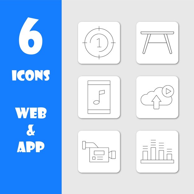 Set di 6 icone di Web App