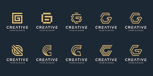 Set di abstract lettera iniziale G modello logo.
