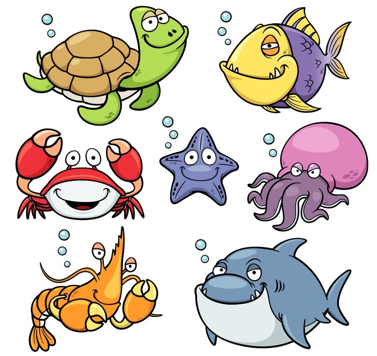 Set di animali marini
