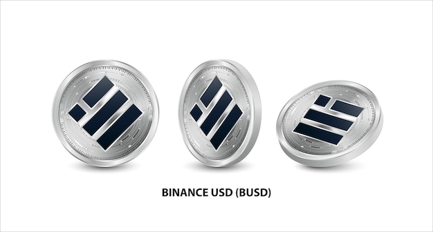 Set di argento Binance USD (BUSD) Moneta fisica Valuta digitale Criptovaluta.