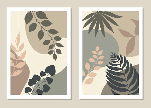 Set di arte della parete botanica.