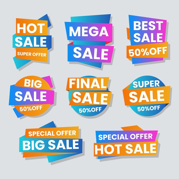 Set di badge di vendita Elemento modello banner badge di acquisto Tag di vendita ed etichette sconto di vendita