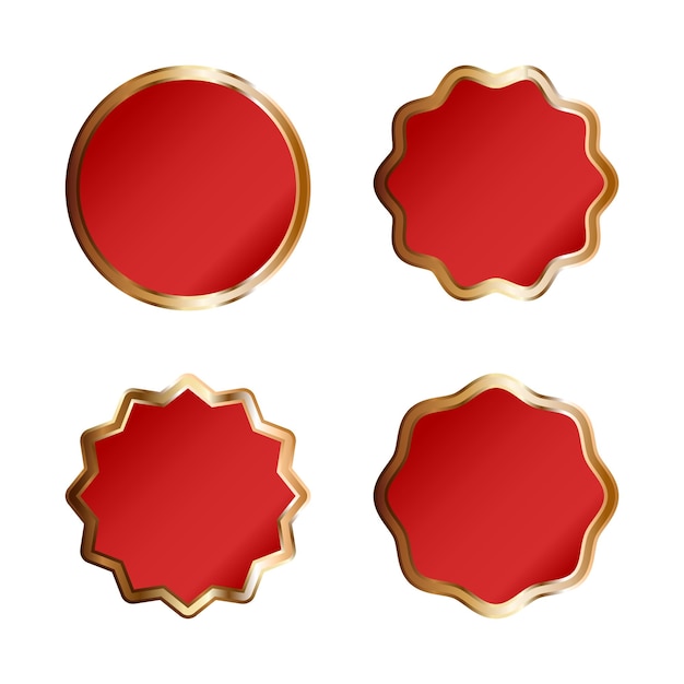 Set di badge o etichetta rossa premium