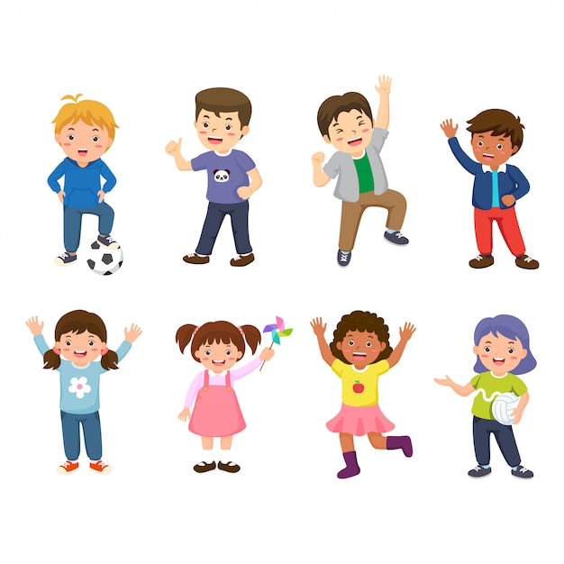 set di bambini divertenti cartoon