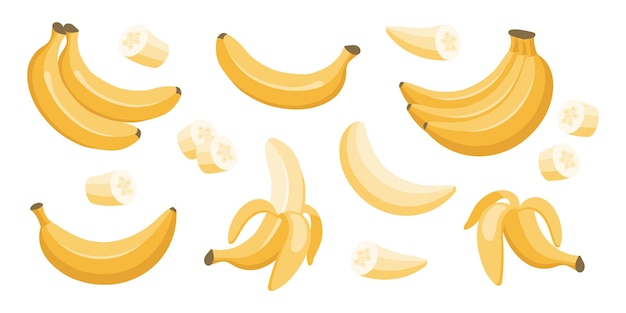 Set di banane a cartoni animati