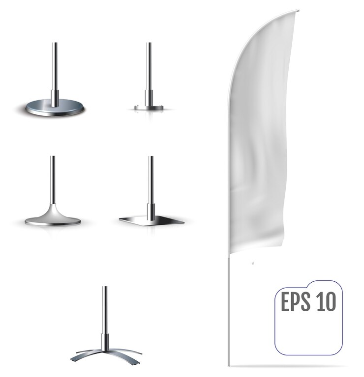 Vettore set di bandiera banner bianco flex o avvolgitore