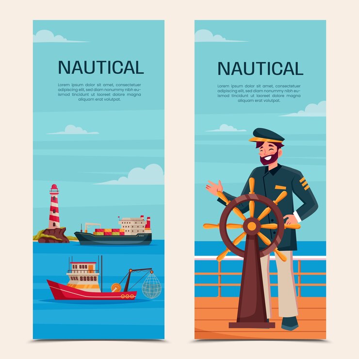 Vettore set di bandiere nautiche disegnate a mano